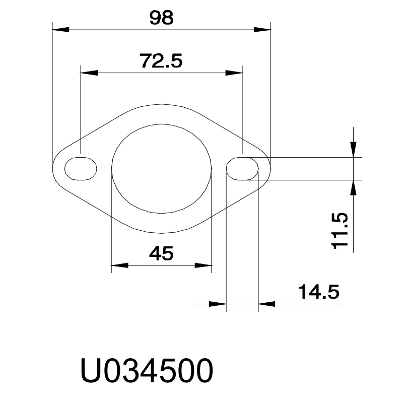 Flensforbindelse 1 3/4 tommer (44,5mm)