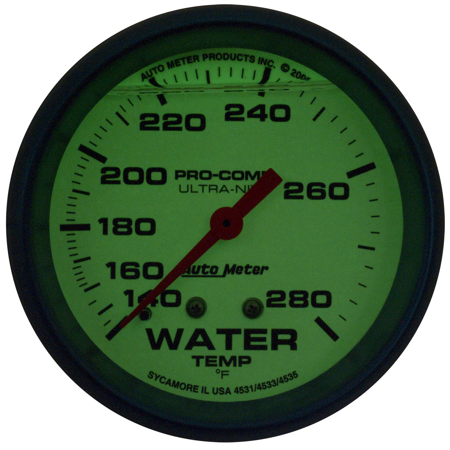 2-5/8" Vanntemperatur, Liquid Filled, 140-280 °F, Ultra-Nite