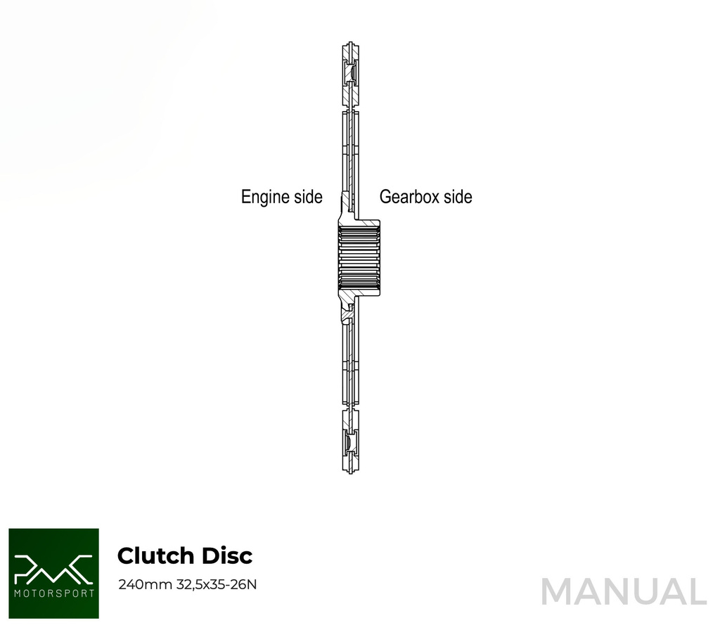 PMC RACE STAGE 1 Mercedes-Benz M113 - BMW M57N HGD JGA - 240mm / 9.45"