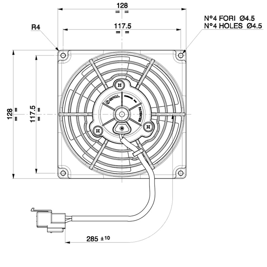 Spal vifte 115mm / 4,5" sug