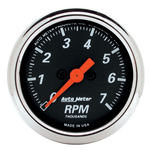 2-1/16" In-Dash Turteller, 0-7,000 Rpm, Designer Black
