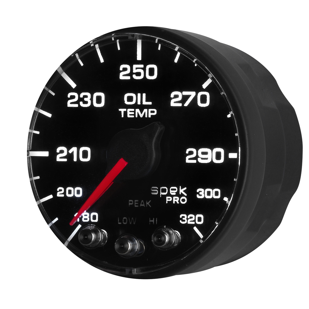 2-1/16" Oljetemperatur, 180-320 °F, Spek-Pro, Black/Black, Ecu