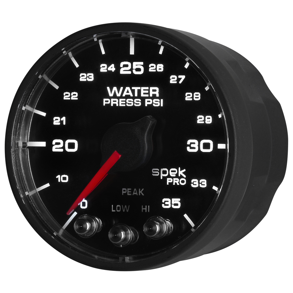 2-1/16" Water Trykk, 0-35 Psi, Spek-Pro, Black/Black, Ecu