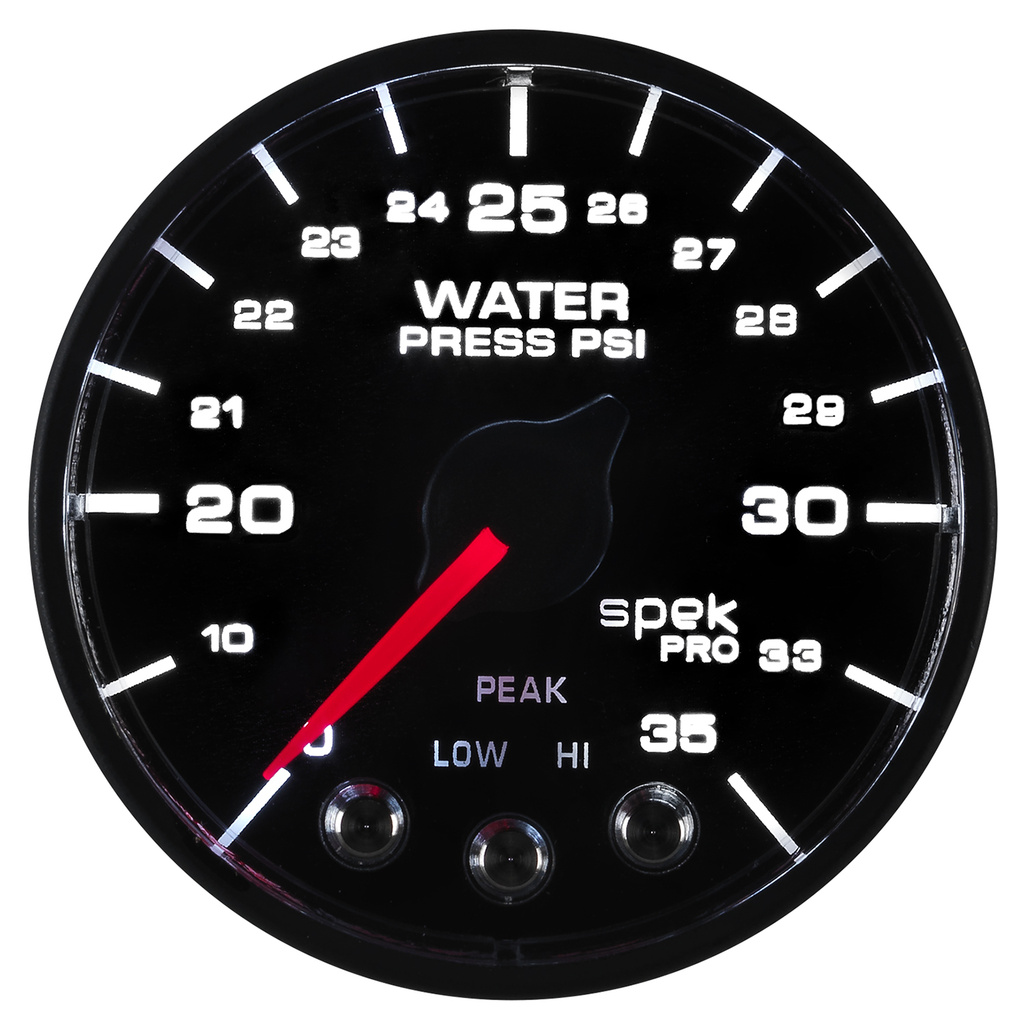 2-1/16" Water Trykk, 0-35 Psi, Spek-Pro, Black/Black, Ecu